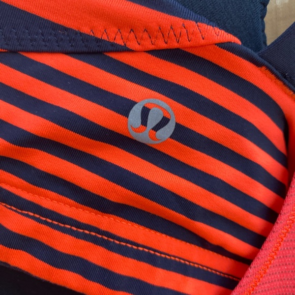 Lululemon Orange and Blue Striped Run Back On Track Tank Top Women's Size 6 - Picture 5 of 10